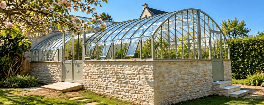 Serre Amboise LAMS équipée de lucarnes et d’un système d’ombrage